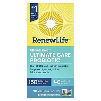 Renew Life, Ultimate Flora, Ultimate Care Probiotic, 150 Billion Live Cultures, 30 Vegetarian Capsules