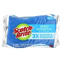 Scotch-Brite, Zero Scratch Scrub Sponges, 3 Sponges