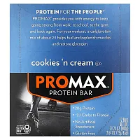 NuGo Nutrition, ProMax Protein Bar, Cookies &#x27;n Cream, 12 Bars, 2.64 oz (75 g) Each