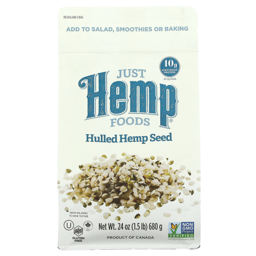 Just Hemp Foods, Лущеное семя конопли, 24 унции (680 г)