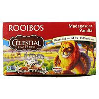 Celestial Seasonings, Африканский красный травяной чай, ройбуш, мадагаскарская ваниль, без кофеина, 20 чайных пакетиков, 42 г (1,5 унции)