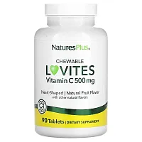 NaturesPlus, Chewable Lovites, Vitamin C, Natural Fruit, 500 mg, 90 Tablets