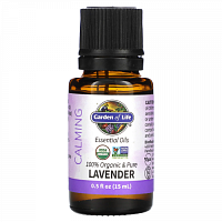 Garden of Life, 100% Organic & Pure, Essential Oils, Calming, Lavender, 0.5 fl oz (15 ml)