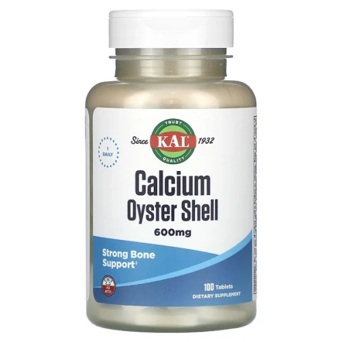 KAL, Calcium Oyster Shell, 600 mg, 100 Tablets