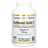 California Gold Nutrition, Buffered Gold C, GOLD Standard Sodium Ascorbate (Vitamin C), 750 mg, 240 Veggie Capsules