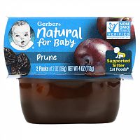 Gerber, Natural for Baby, 1st Foods, чернослив, 8 пакетиков, 56 г (2 унции)