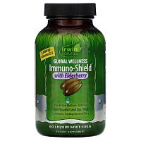 Irwin Naturals, Global Wellness Immuno-Shield с ягодами бузины, 60 желатиновых капсул