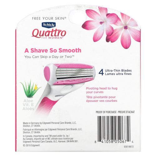 Schick, Quattro For Women, 6 сменных кассет фото 2