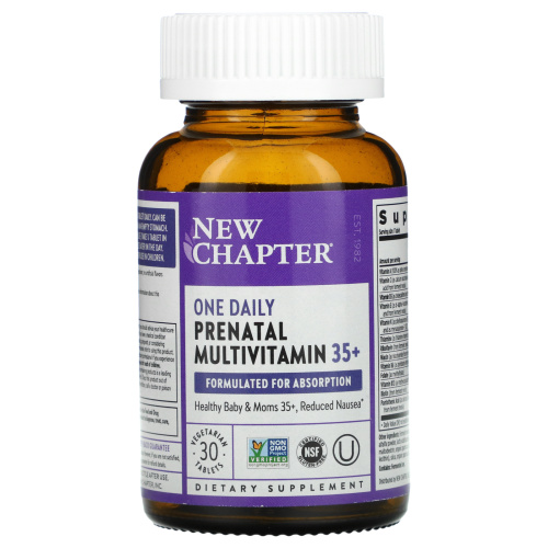 New Chapter, One Daily Prenatal Multivitamin 35+, 30 Vegetarian Tablets фото 3