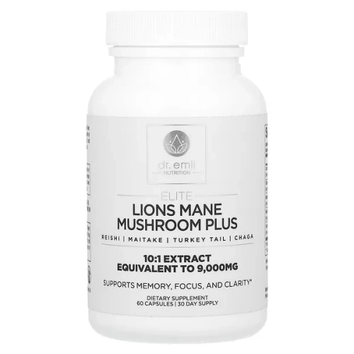 Dr. Emil Nutrition, Elite, Lions Mane Mushroom Plus, 60 Capsules