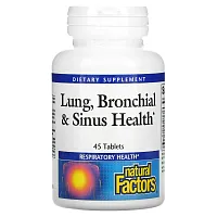 Natural Factors, Здоровье дыхательных путей (Lung, Bronchial & Sinus Health), 45 таблеток