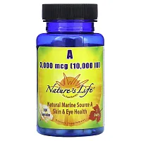 Nature&#x27;s Life, Vitamin A, 3,000 mcg (10,000 IU), 100 Capsules