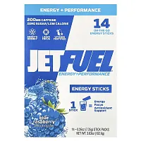 GAT, JetFuel®, Energy + Performance, Energy Sticks, Blue Raspberry, 14 Stick Packs, 0.26 oz (7.35 g) Each