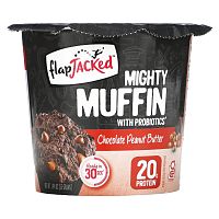 FlapJacked, Mighty Muffin с пробиотиками, со вкусом шоколадного арахисового масла (55 г)