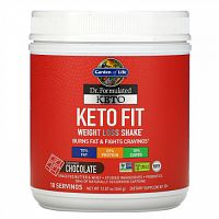 Garden of Life, Dr. Formulated, Keto Fit, коктейль для похудения, шоколад, 365 г (12,87 унции)