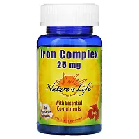 Nature&#x27;s Life, Iron Complex, 25 mg, 50 Vegetarian Capsules