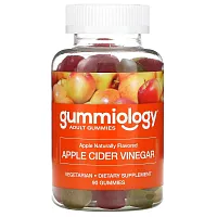 Gummiology, жевательные таблетки с яблочным уксусом, для взрослых, с натуральным яблочным вкусом, 90 вегетарианских жевательных таблеток