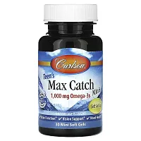 Carlson, Teen&#x27;s Max Catch Minis, 1,000 mg, 30 Mini Soft Gels (500 mg per Soft Gel)