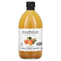 Madhava Natural Sweeteners, Органический яблочный уксус, 500 мл (16,9 жидк. Унции)