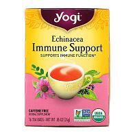 Yogi Tea, Immune Support с эхинацеей, без кофеина, 16 чайных пакетиков, 24 г (85 унций)