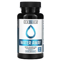 Zhou Nutrition, Water Away с одуванчиком и калием, 60 капсул