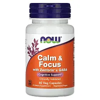 NOW Foods, Calm &amp; Focus With Zembrin &amp; GABA, 60 Veg Capsules