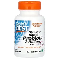 Doctor&#x27;s Best, Digestive Health, Probiotic 2 Billion with LactoSpore, 60 Veggie Caps