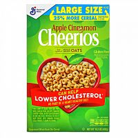 General Mills, Cheerios с яблоком и корицей, без глютена, 14,2 унции (402 г)