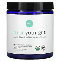 Ora, Trust Your Gut, Vegan Probiotic &amp; Prebiotic Powder Supplement, Organic Apple &amp; Raspberry , 7.9 oz (225 g)