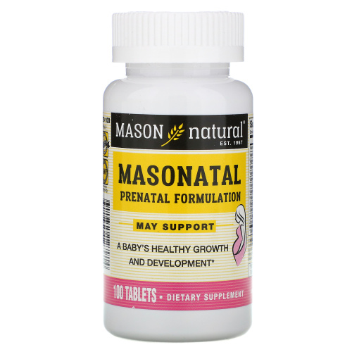 Mason Natural, Masonatal Prenatal Formulation, добавка для беременных, 100 таблеток