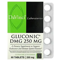 DaVinci Laboratories of Vermont, Gluconic DMG , 250 mg , 60 Tablets