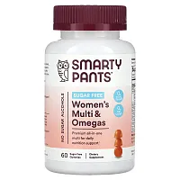 SmartyPants, Women&#x27;s Multi &amp; Omegas, Sugar Free, Orange, 60 Gummies