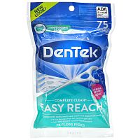 DenTek, Complete Clean, легкие зубочистки, жидкость для полоскания рта, 75 зубочисток