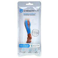 Strengthtape, Kinesiology Tape Kit, Calf &amp; Quad, 6 Precut Strips