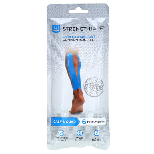 Strengthtape, Kinesiology Tape Kit, Calf &amp; Quad, 6 Precut Strips