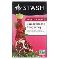 Stash Tea, Green Tea & Matcha, Pomegranate Raspberry, 18 Tea Bags, 1.2 oz (36 g)