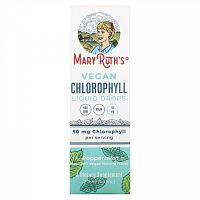 MaryRuth Organics, Vegan Chlorophyll Liquid Drops, перечная мята, 16,6 мг, 60 мл (2 жидк. Унции)