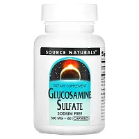 Source Naturals, Glucosamine Sulfate, Sodium Free, 500 mg, 60 Capsules