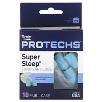 Flents, Protechs, Super Sleep, Foam Ear Plugs, 10 Pair + Case