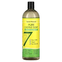 Seven Minerals, Pure Castile Soap, Unscented, 33.8 fl oz (1 l)