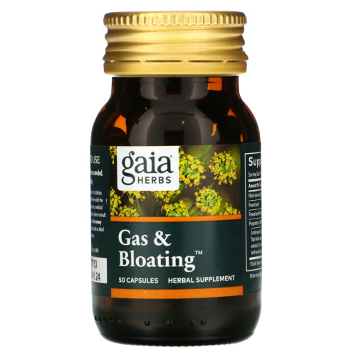 Gaia Herbs, Gas & Bloating, 50 веганских капсул фото 3