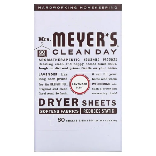 Mrs. Meyers Clean Day, Dryer Sheets, Lavender, 80 Sheets