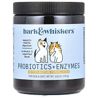 Dr. Mercola, Bark &amp; Whiskers, Probiotics + Enzymes, For Dogs &amp; Cats, 3.59 oz (102 g)