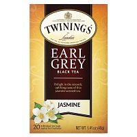 Twinings, Black Tea, Earl Grey, жасмин, 20 отдельных чайных пакетиков, 40 г (1,41 унции)