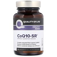 Quality of Life Labs, CoQ10-SR, 100 мг, 30 растительных капсул