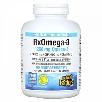 Natural Factors, Rx Omega-3, 120 мягких таблеток Enteripure