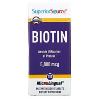 Superior Source, Biotin, 5,000 mcg, 100 Tablets