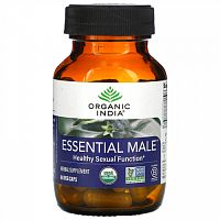 Organic India, Essential Male, для здоровой сексуальной функции, 60 растительных капсул