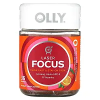 OLLY, Laser Focus Gummies, Berry Tangy Tangerine, 36 Gummies