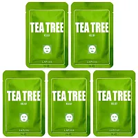 Lapcos, Tea Tree Relief Beauty Sheet Mask Set, 5 Sheets, 0.84 fl oz (25 ml) Each